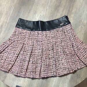 Guess Pink Tweed Mini Skirt with Black Band